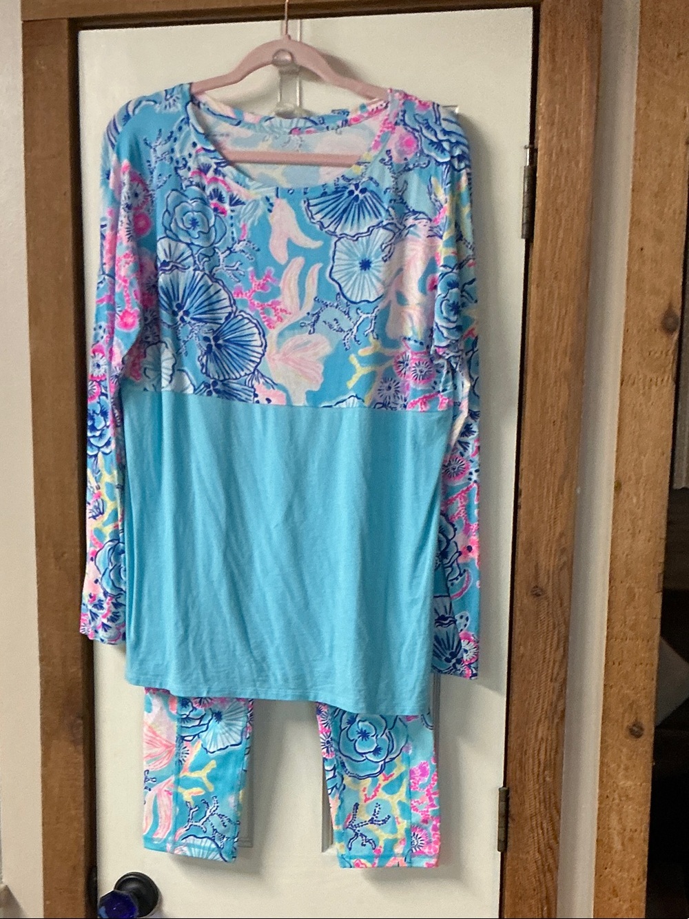 Lilly Pulitzer Blue Tropical Print Top